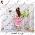 Pink stripes chest embroidery cute girl dress